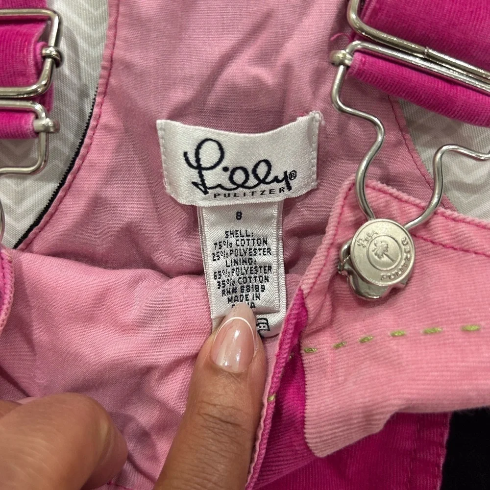 Lilly Pulitzer Pink Corduroy Overalls